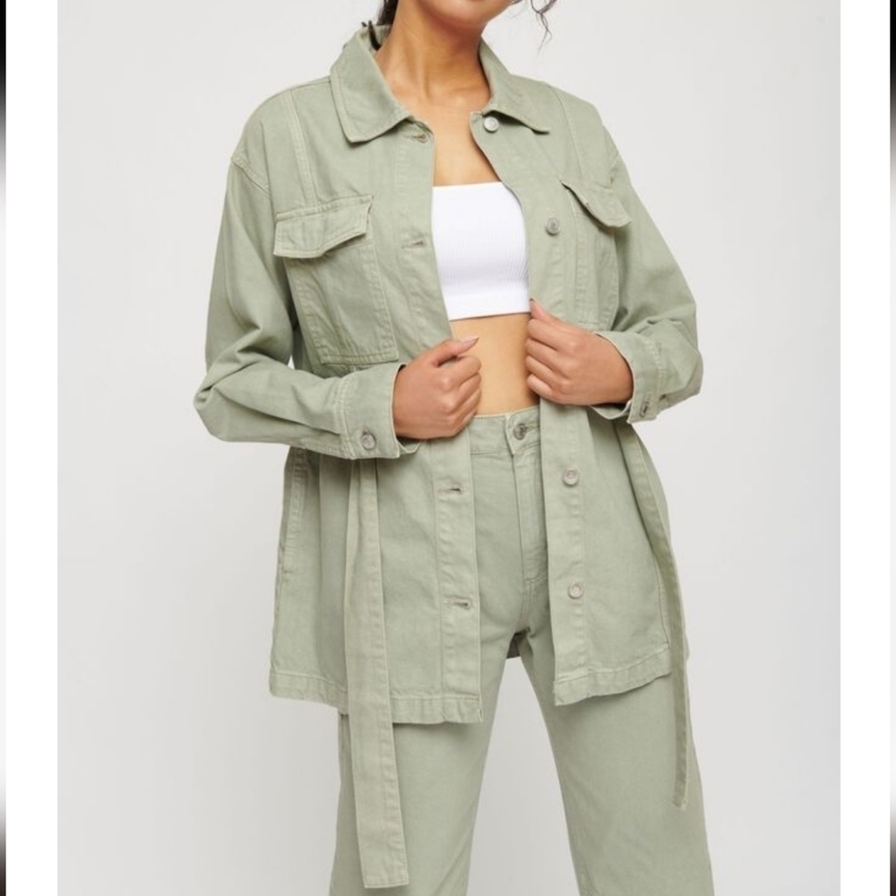Dynamite Belted Denim Shacket - Picture 5 of 12